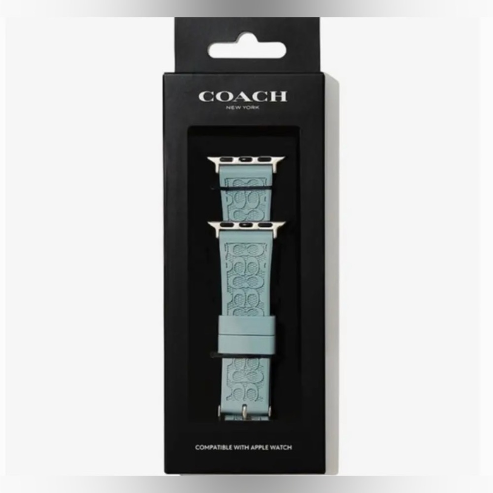 NWOT coach signature Apple watch silicone band strap, BLUE, 38/40/41mm